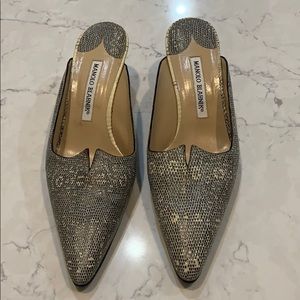 Manolo Blahnik Snakeskin Mule w/Kitten Heel!